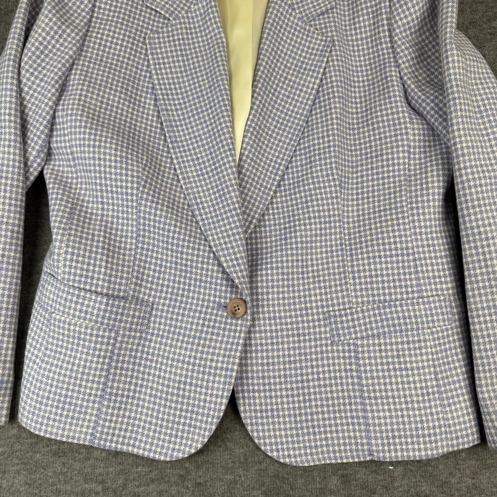 VTG Pendleton Pure Wool Plaid Blazer Single Button Jacket Shoulder Pads Sz Small - Picture 6 of 11